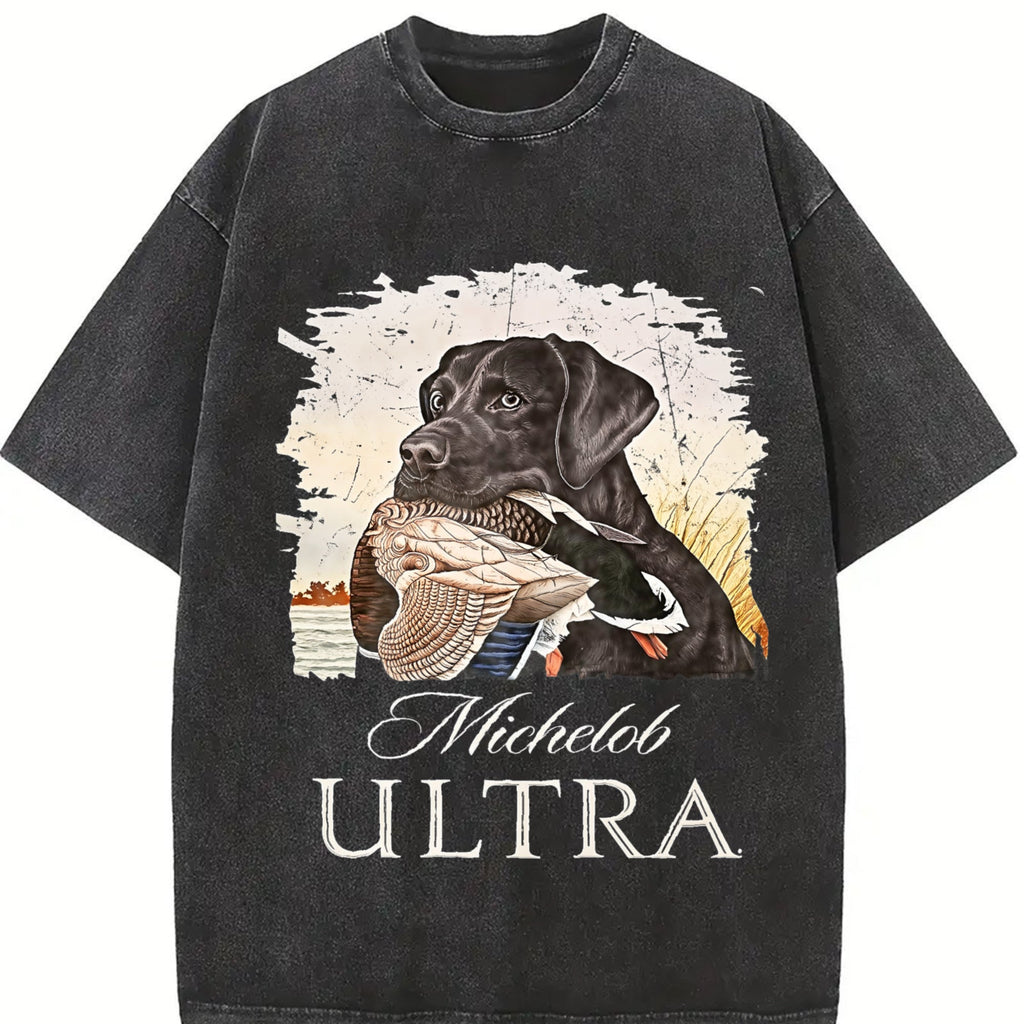 Michelob Ultra Black Lab Duck Hunting Vintage Washed T-Shirt product image 2