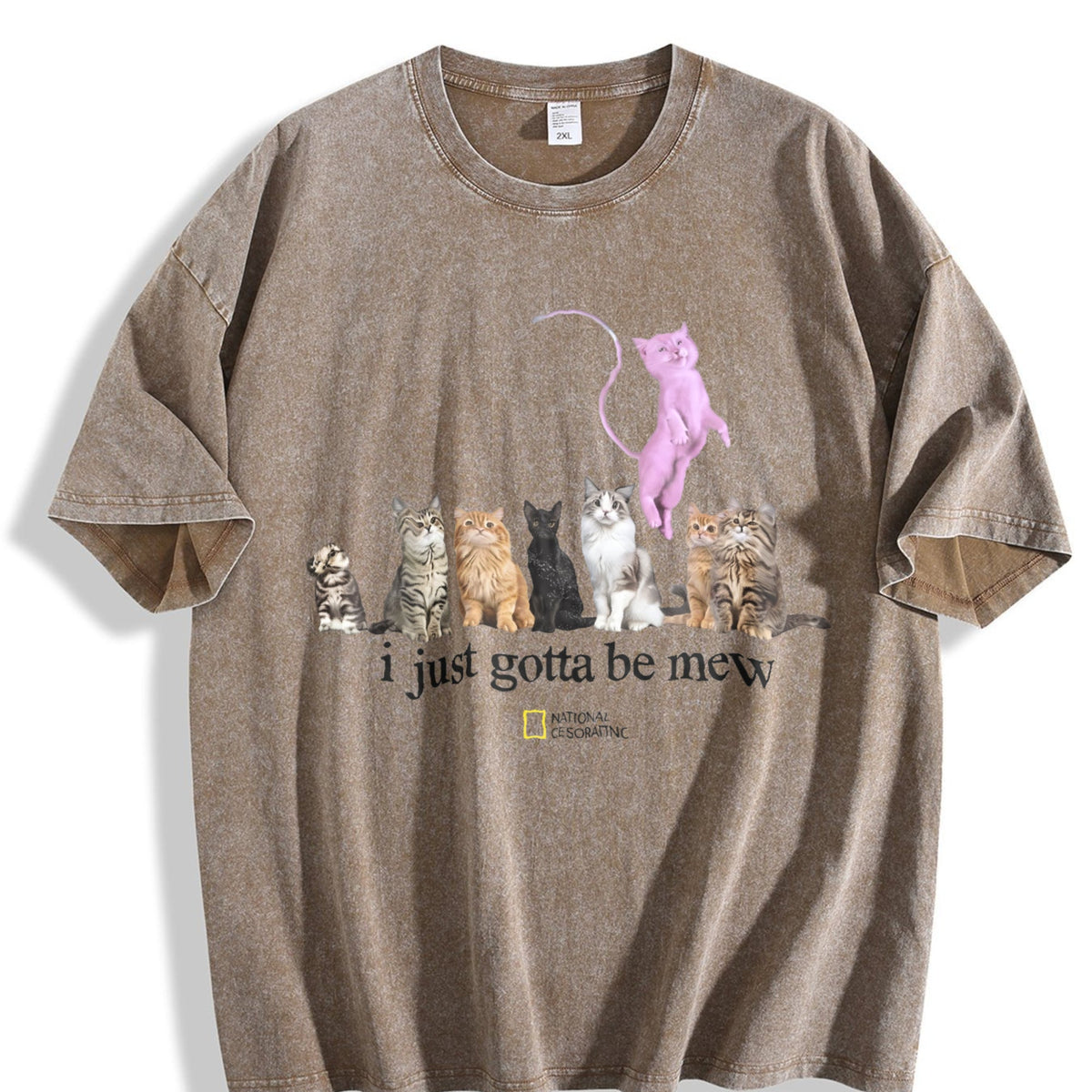Cat I Just Gotta Be Mew Vintage Washed T-Shirt product image 3