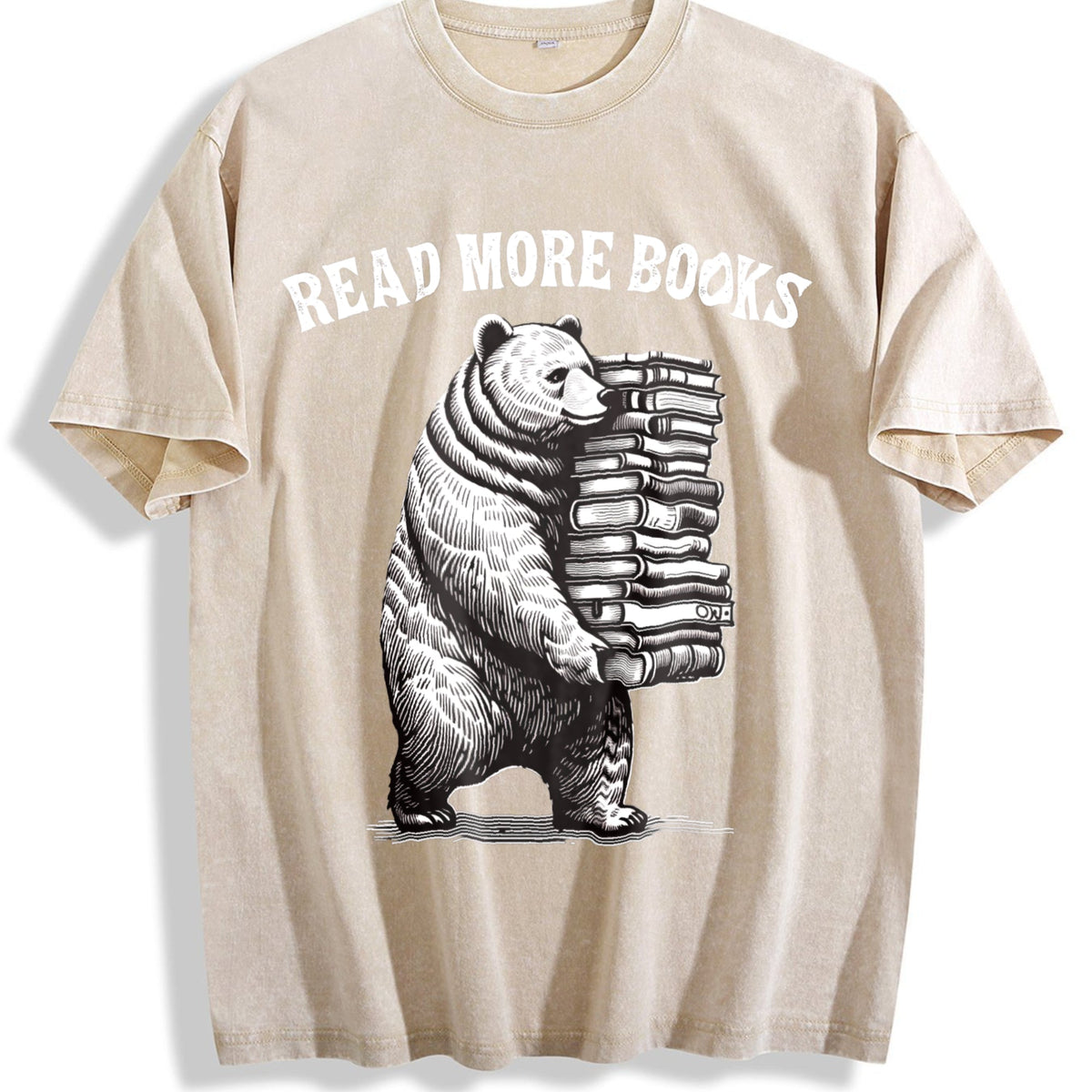Funny Read More Books Bear 90s Vintage Washed T-Shirt product image 1