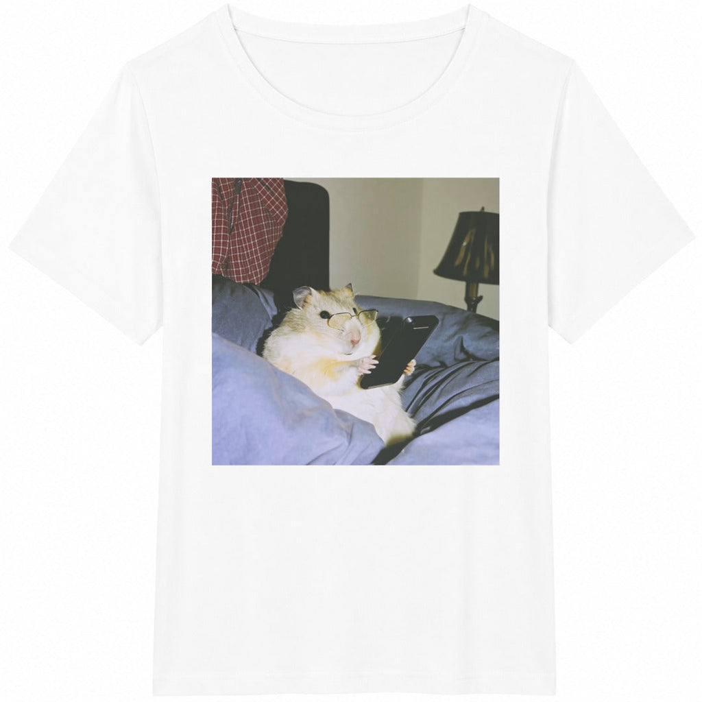 Funny Hamster Reading Cotton T-Shirt product image 2