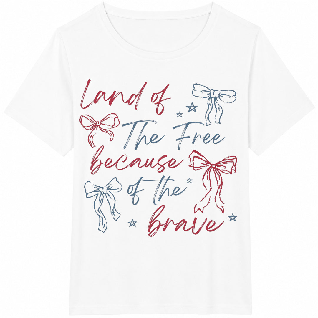 Land Of The Free Because Of Brave Cotton T-Shirt product image 2