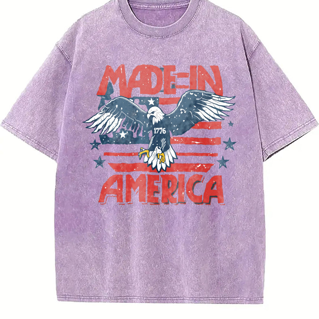 Eagle Made In America 4th Of July Vintage Washed T-Shirt product image 6