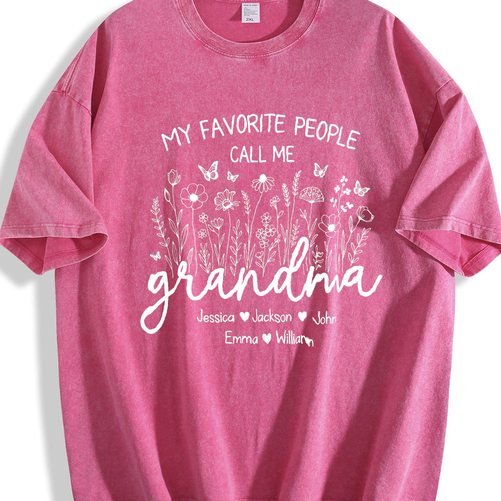 Grandma With Names Vintage Washed T-Shirt product image 7
