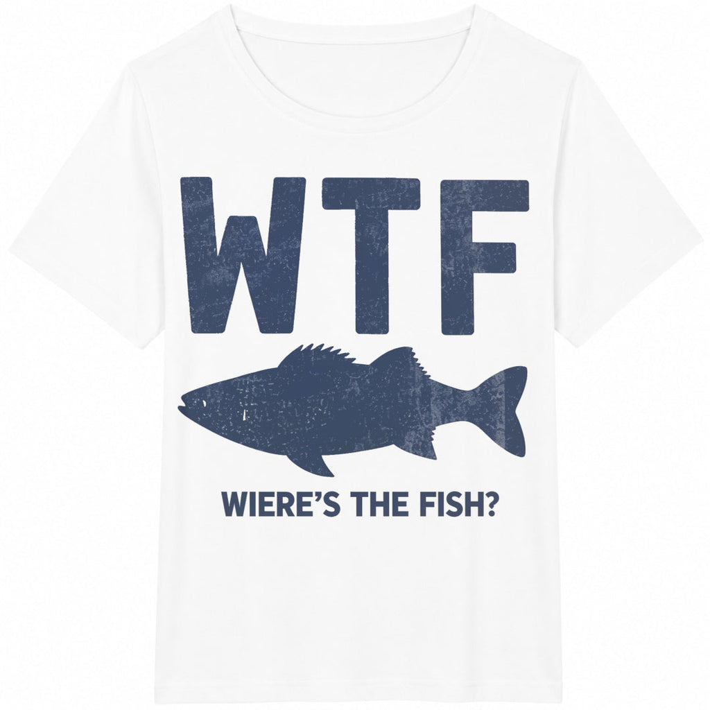 Funny Fishing : WTF Where's The Fish Cotton T-Shirt product image 2