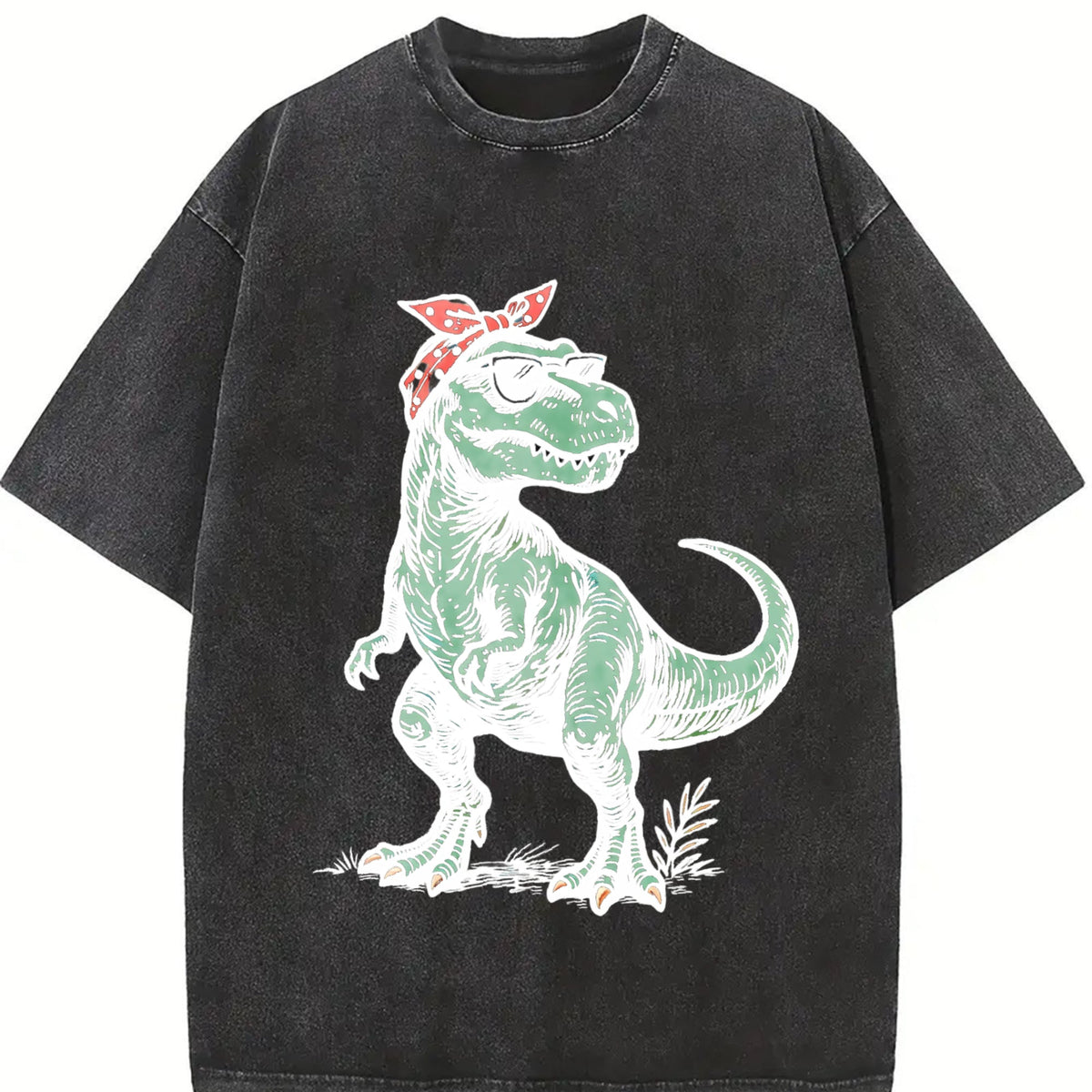 T-rex Bandana Sunglasses Vintage Washed T-Shirt product image 2