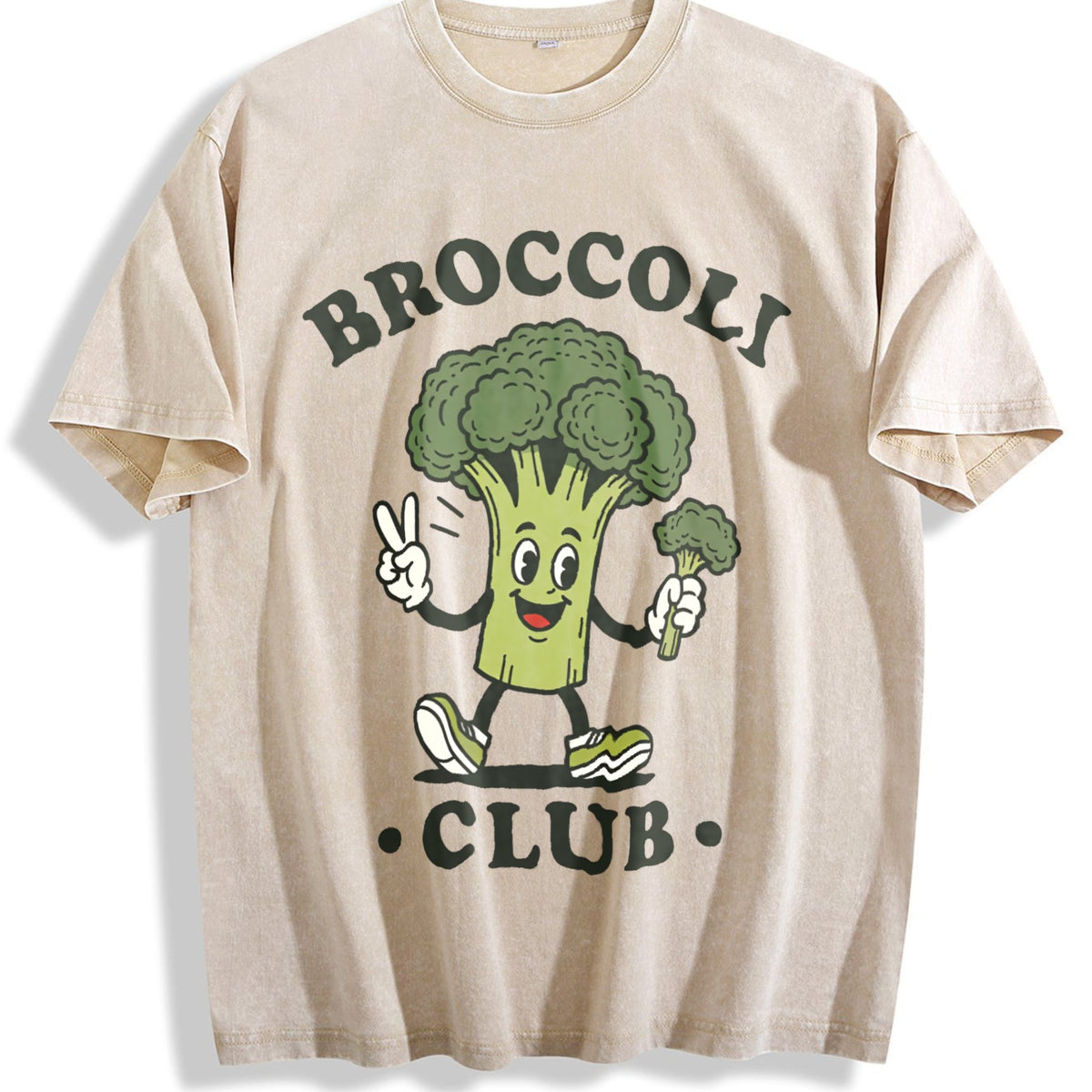 Broccoli Club Funny Veggie Lover Cartoon Vintage Washed product image 1
