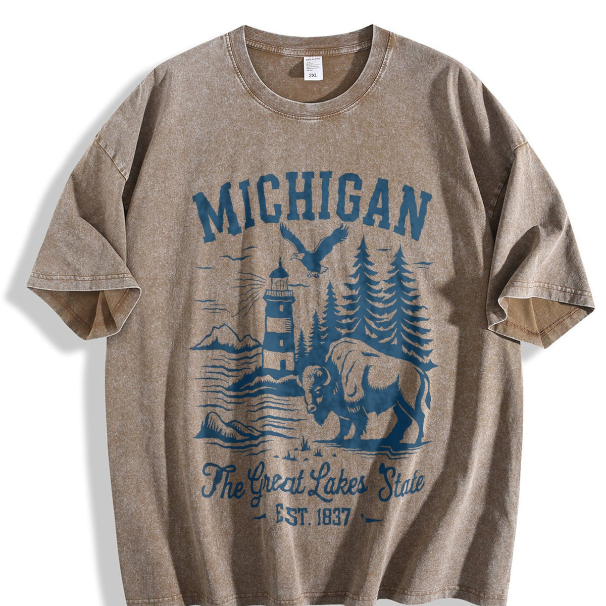 Michigan The Great Lakes State Vintage Washed T-Shirt product image 3