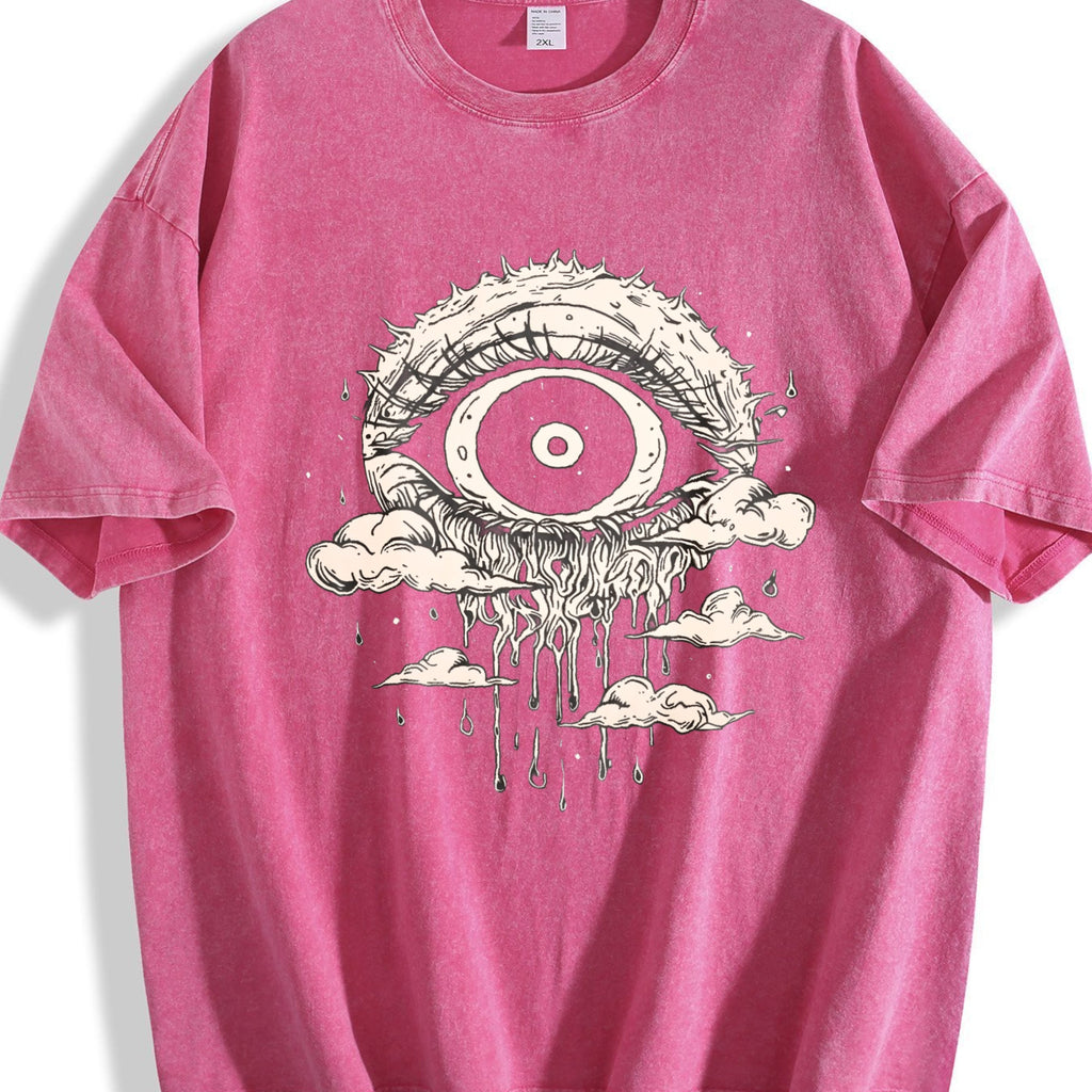 Gothic Evil Eye Dripping Cloud Vintage Washed T-Shirt product image 7