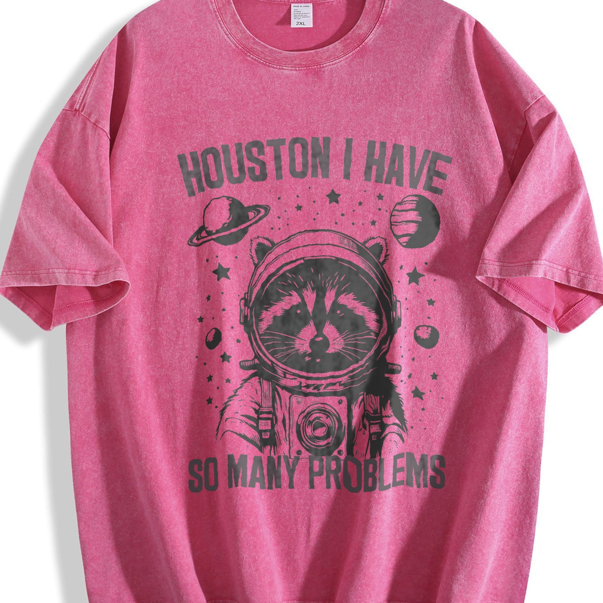 Funny Astronaut Raccoon 90s Vintage Washed T-Shirt product image 7