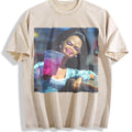 Laughing Doll with Pink Drink Vintage Washed T-Shirt product image 1