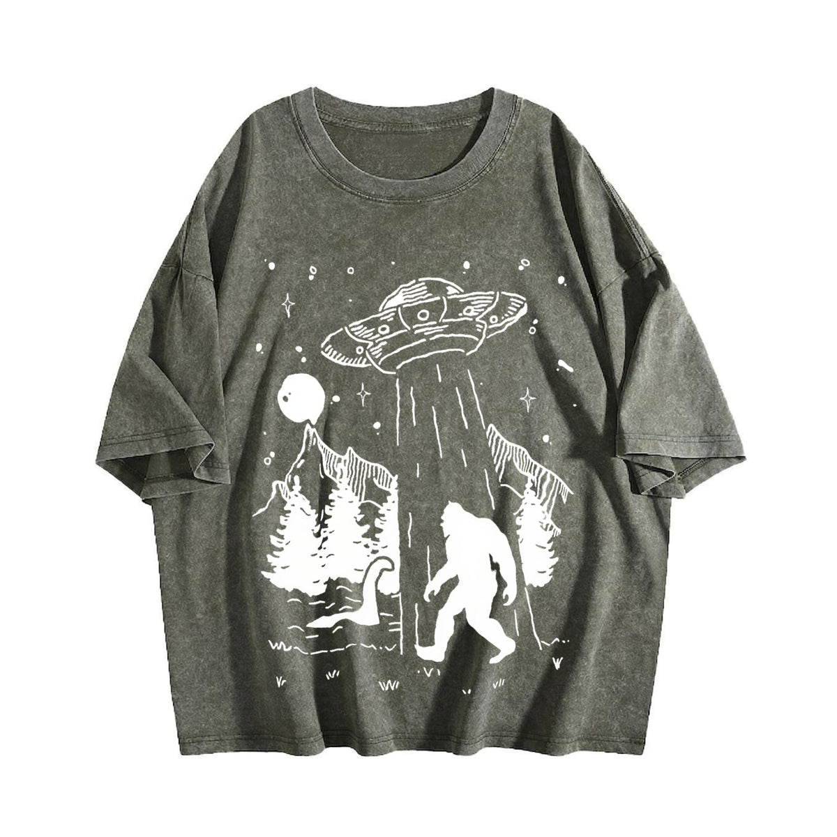Bigfoot Alien Loch Ness Vintage Washed T-Shirt product image 4