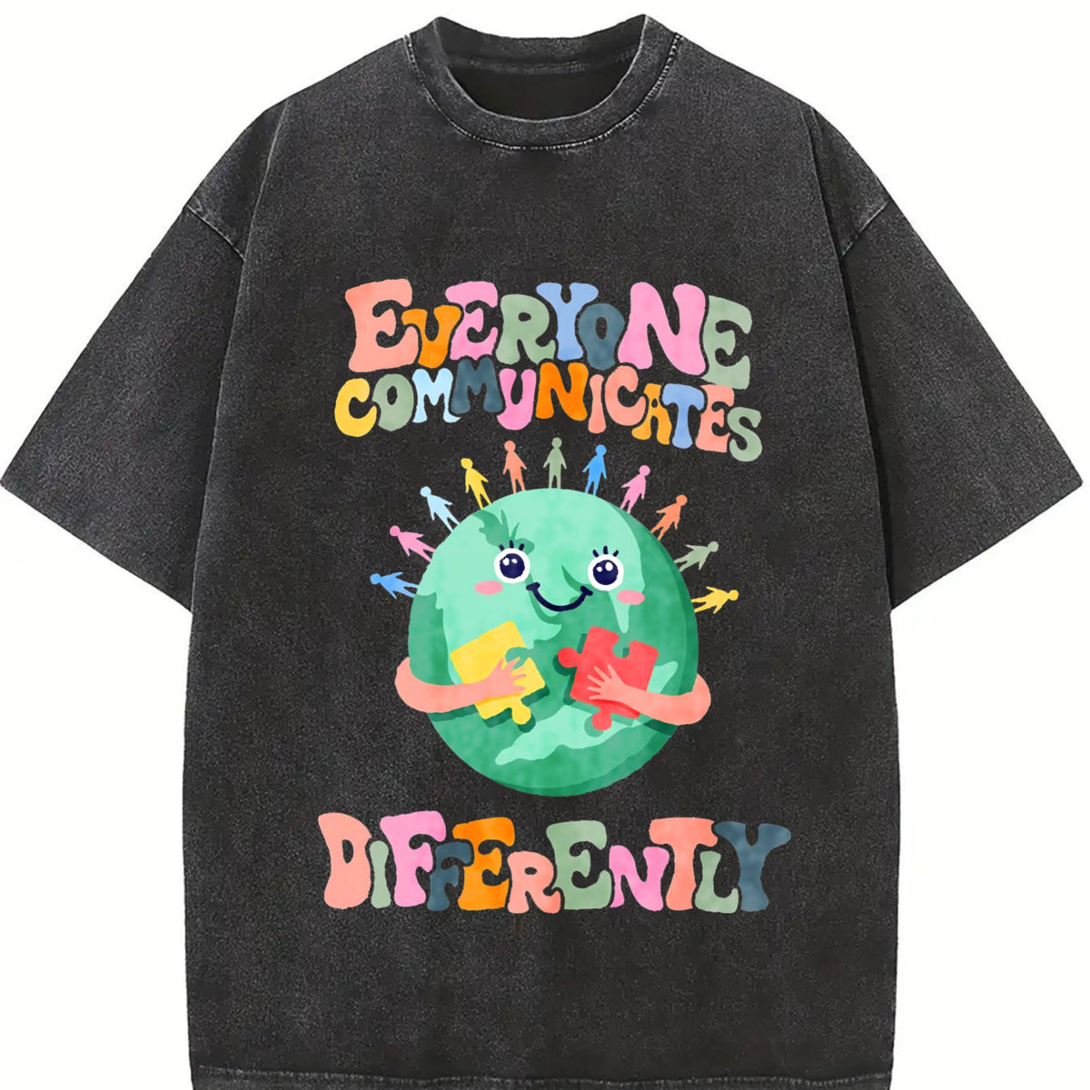 Everyone Communicates Differently Vintage Washed T-Shirt product image 2