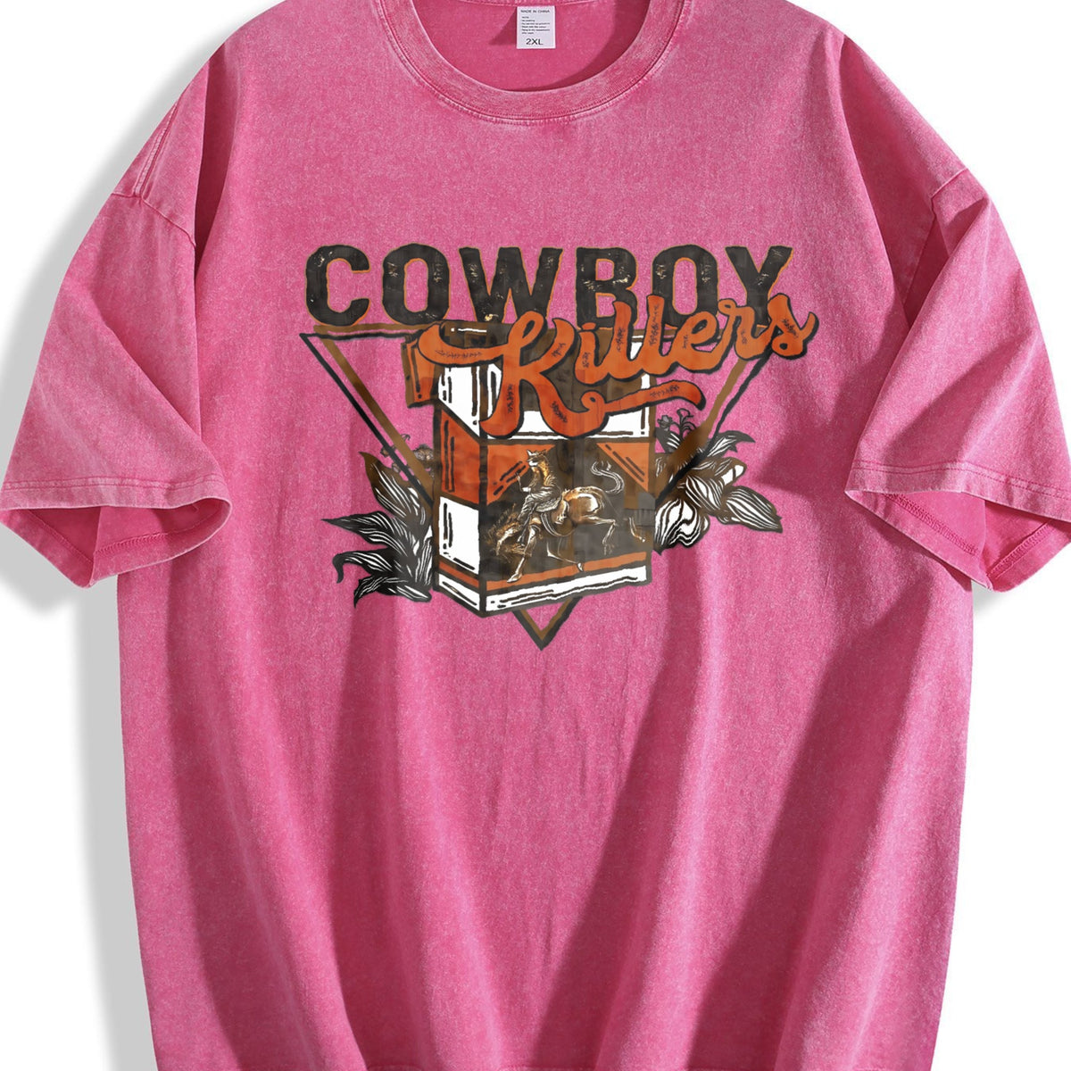 Front Back Western Cowboy Vintage Washed T-Shirt product image 7