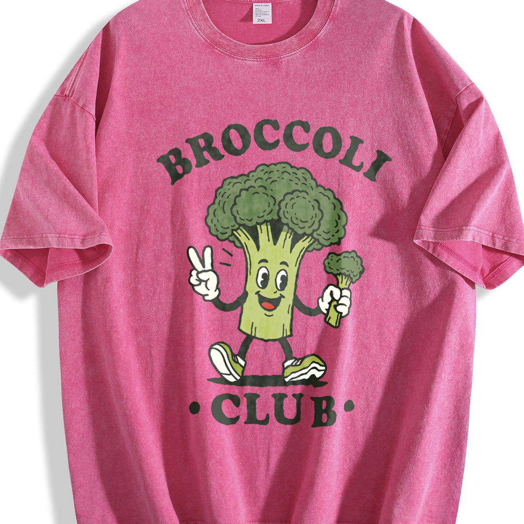 Broccoli Club Funny Veggie Lover Cartoon Vintage Washed product image 7