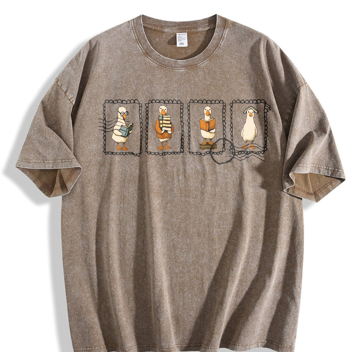 Quirky Goose Postage Stamps Vintage Washed T-Shirt product image 3