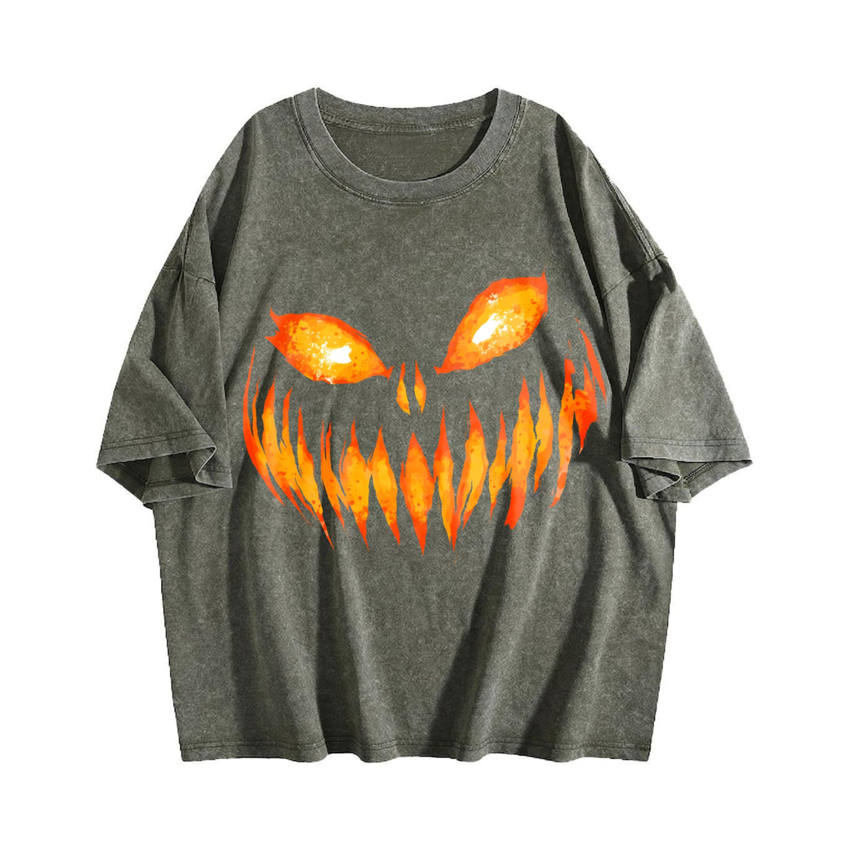 Funny Horror Pumpkin 90s Vintage Washed T-Shirt product image 4