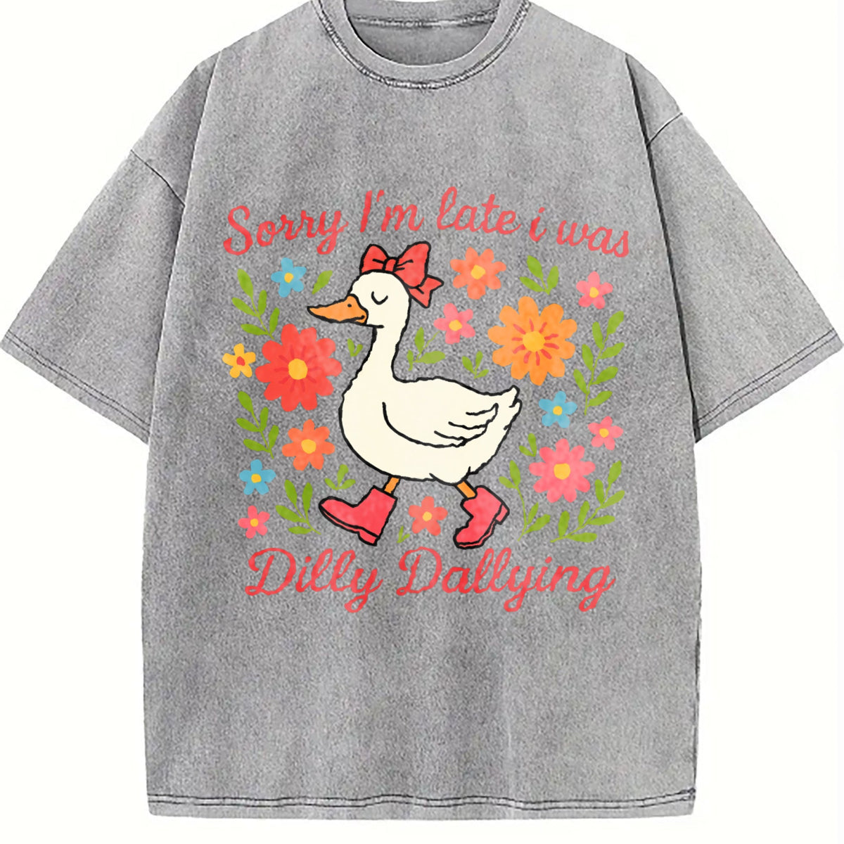 Late Duck Is Busy Vintage Washed T-Shirt product image 5