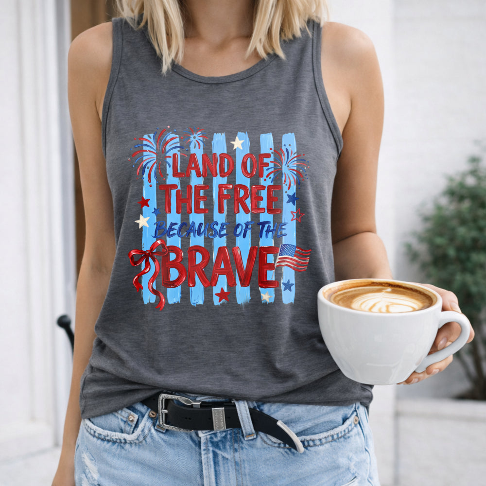 Land Of The Free Because Of The Brave - Patriotic USA Women's Tank Top