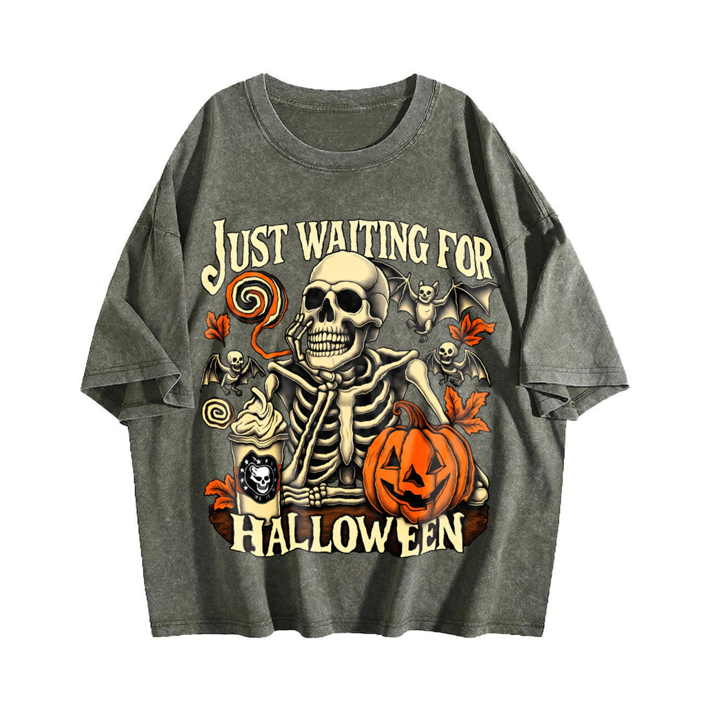 Just Waiting For Halloween Vintage Washed T-Shirt product image 4