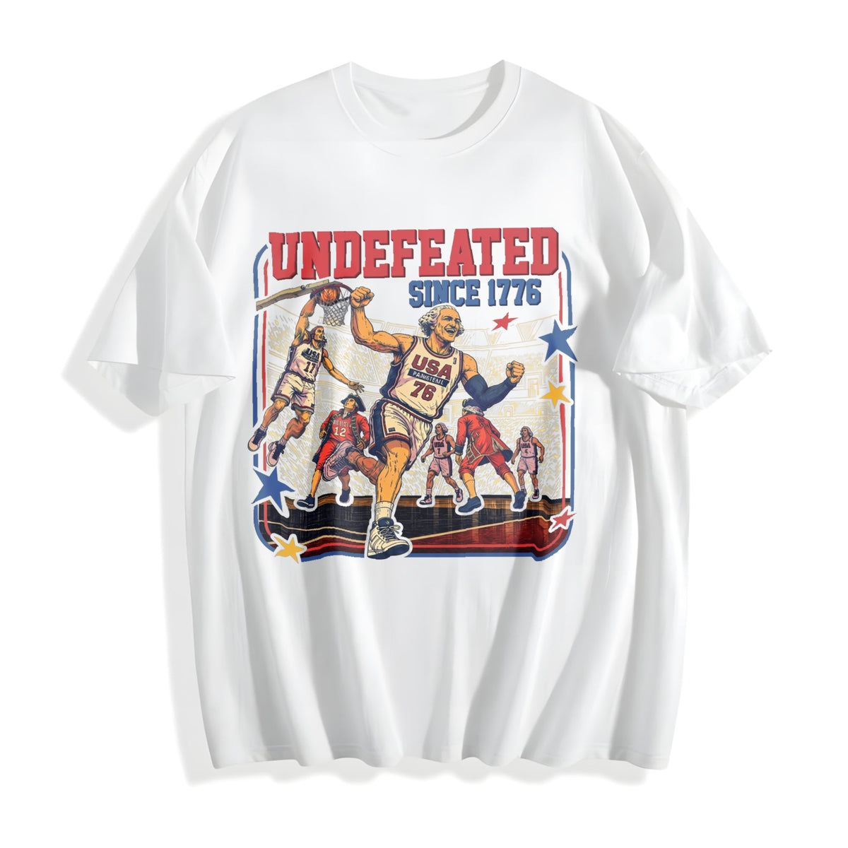 Funny Founding Fathers Basketball Cotton T-Shirt product image 2