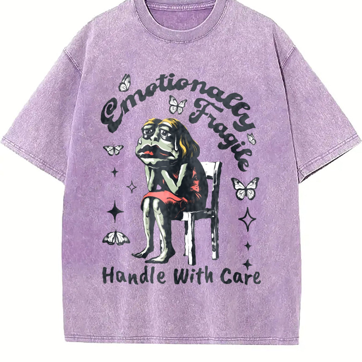 Frog Woman With Tears Emotionally Vintage Washed T-Shirt product image 6