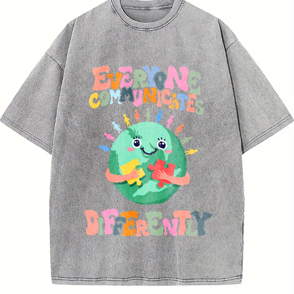 Everyone Communicates Differently Vintage Washed T-Shirt product image 5