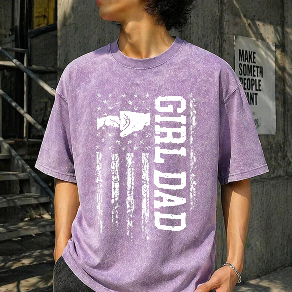 Girl Dad Vintage Washed T-Shirt product image 13