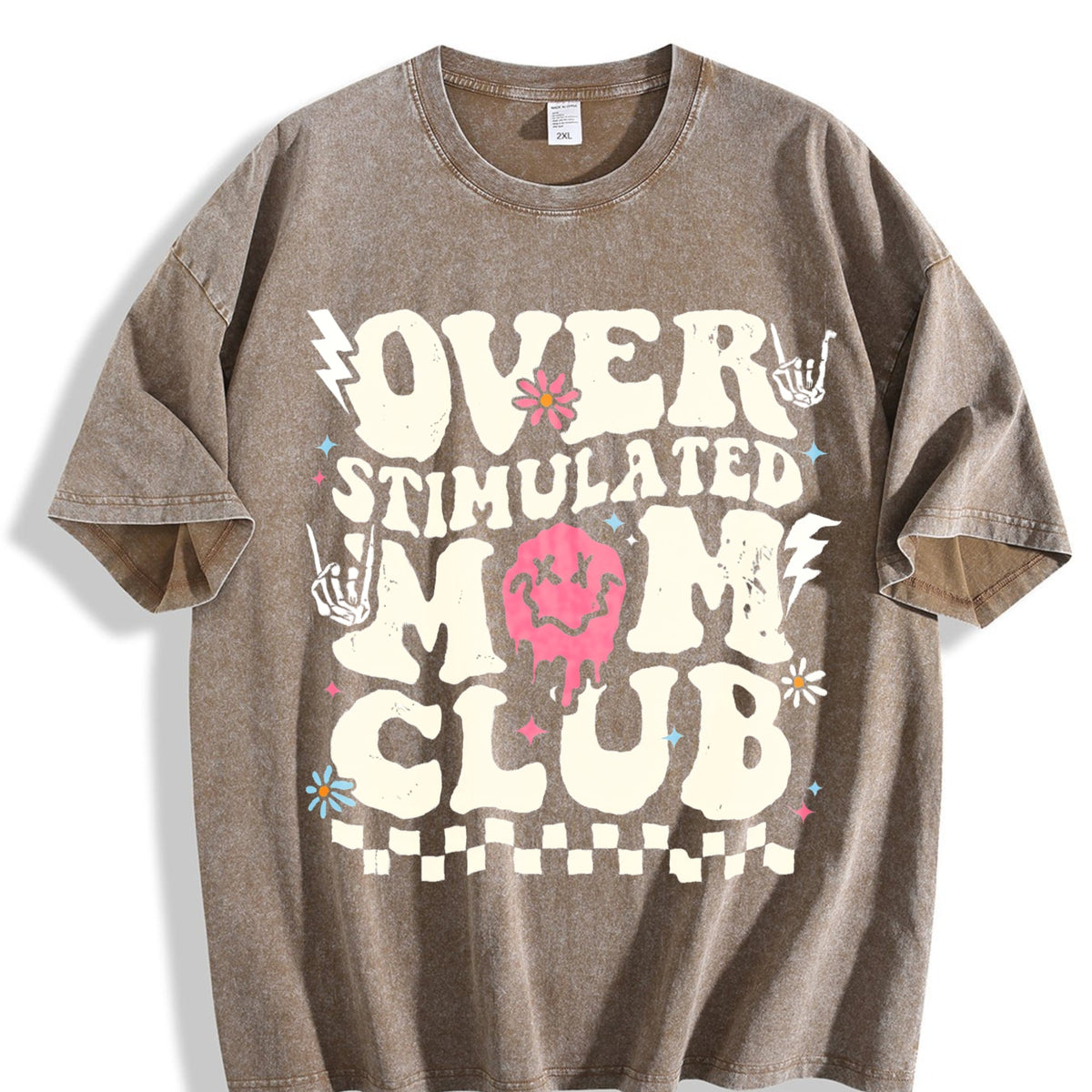 Overstimulated Mom Club Vintage Washed T-Shirt product image 3