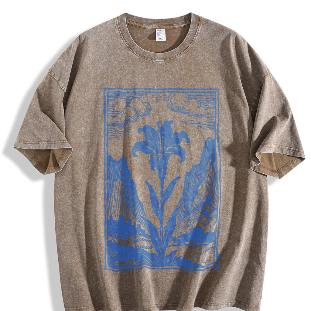 Lily Flower Vintage Washed T-Shirt product image 3