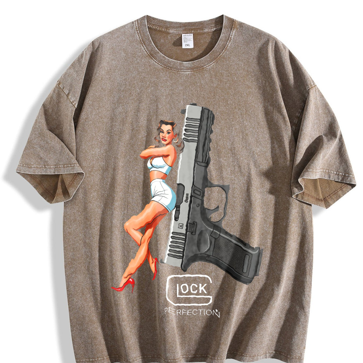 Glock Perfection Pin-up Girl Vintage Washed T-Shirt product image 3