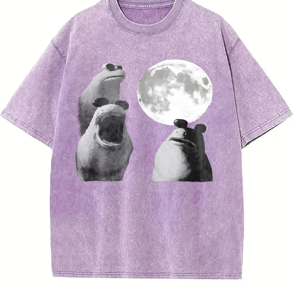 Viral Moon Frog Meme Vintage Washed T-Shirt product image 6