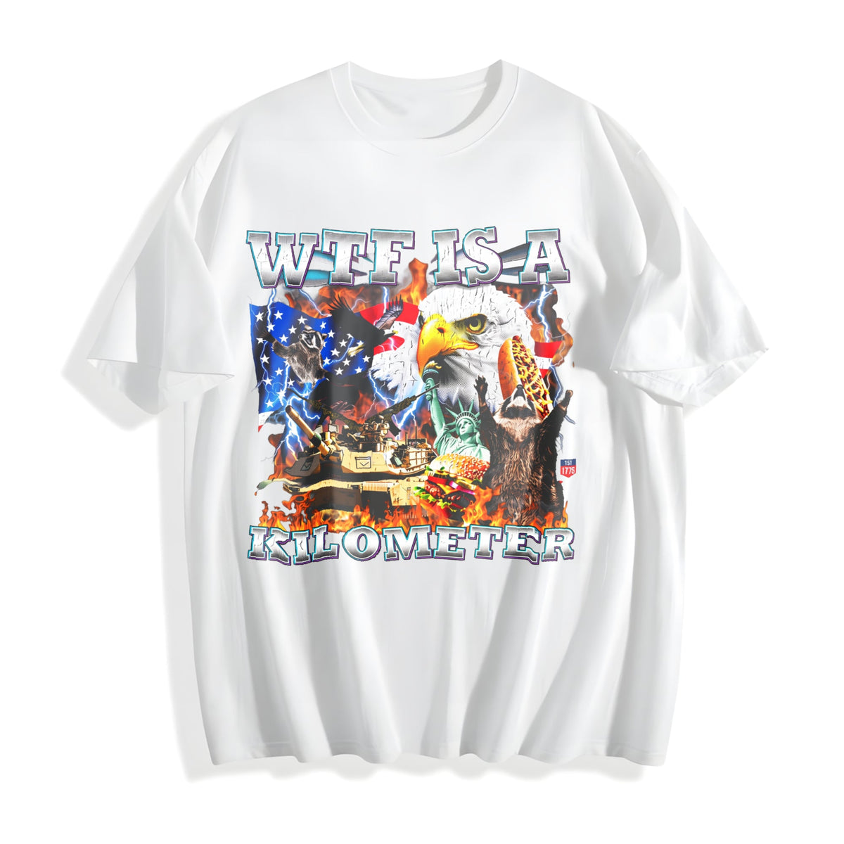 WTF Is A Kilometer Funny Patriotic USA Eagle American Meme product image 2