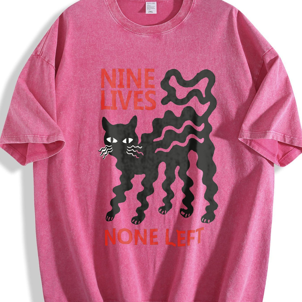 Nine Lives Cat Vintage Washed T-Shirt product image 7