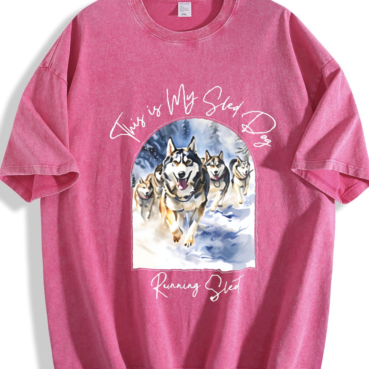 Sled Dog Racing Running Vintage Washed T-Shirt product image 7
