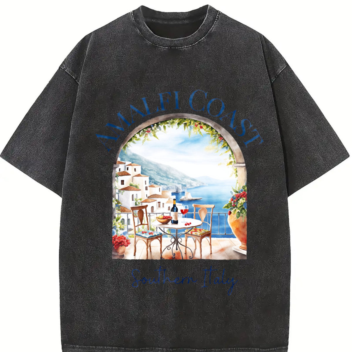 Amalfi Coast Southern Italy Watercolor Vintage Washed product image 2