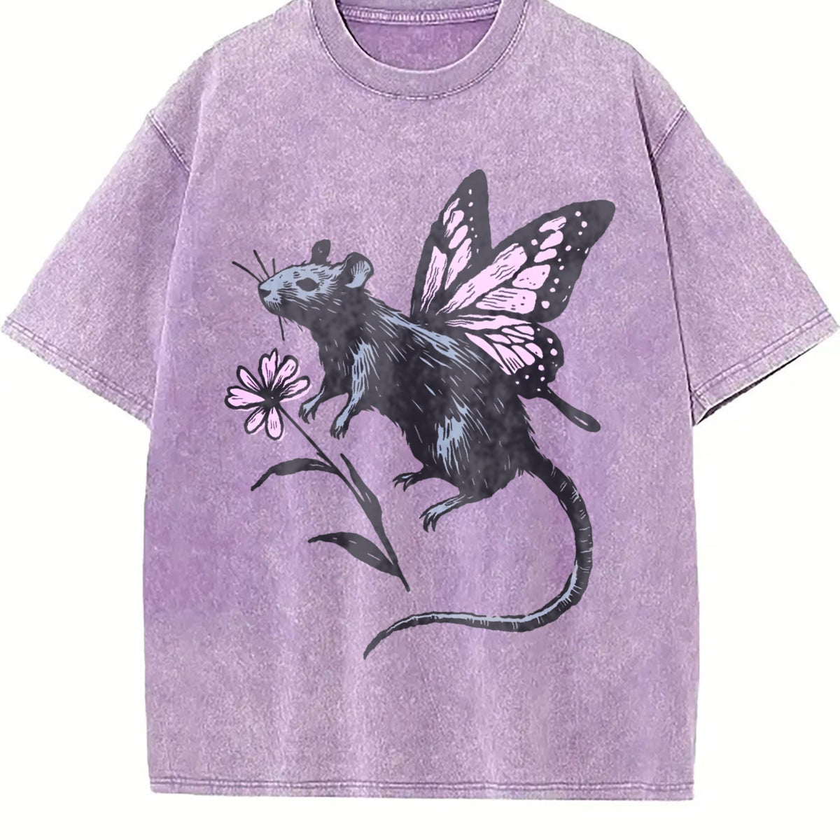 Rat Butterfly Wings Vintage Washed T-Shirt product image 6