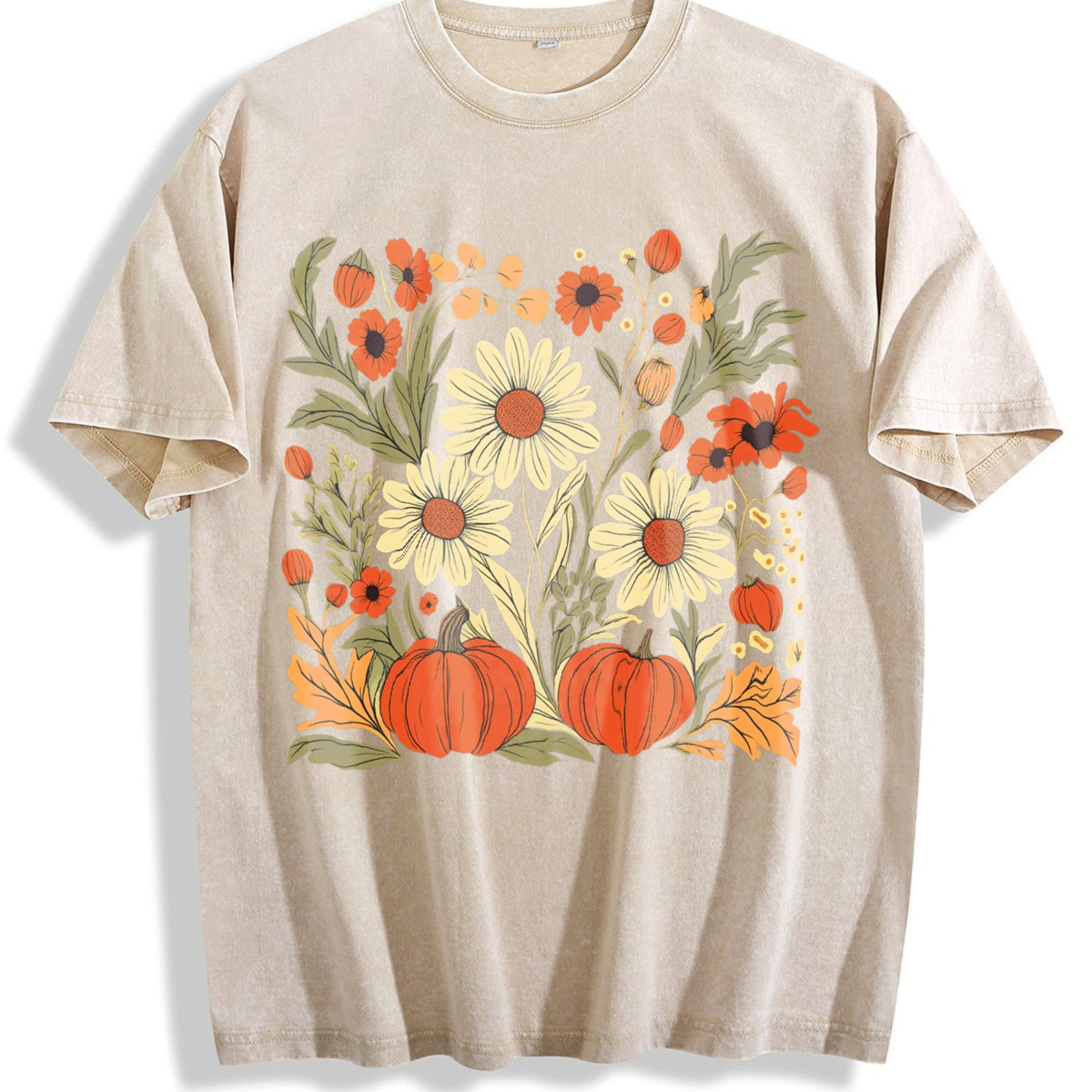 Boho Fall Floral Vintage Washed T-Shirt product image 1