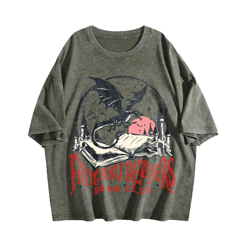 Fantasy Readers Book Club 90s Vintage Washed T-Shirt product image 4