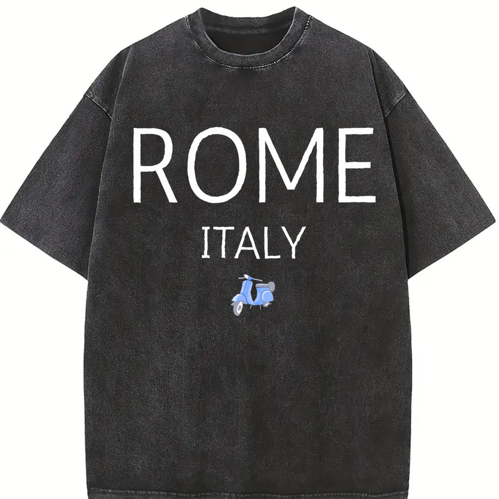 Rome Italy Vespa Vintage Washed T-Shirt product image 2