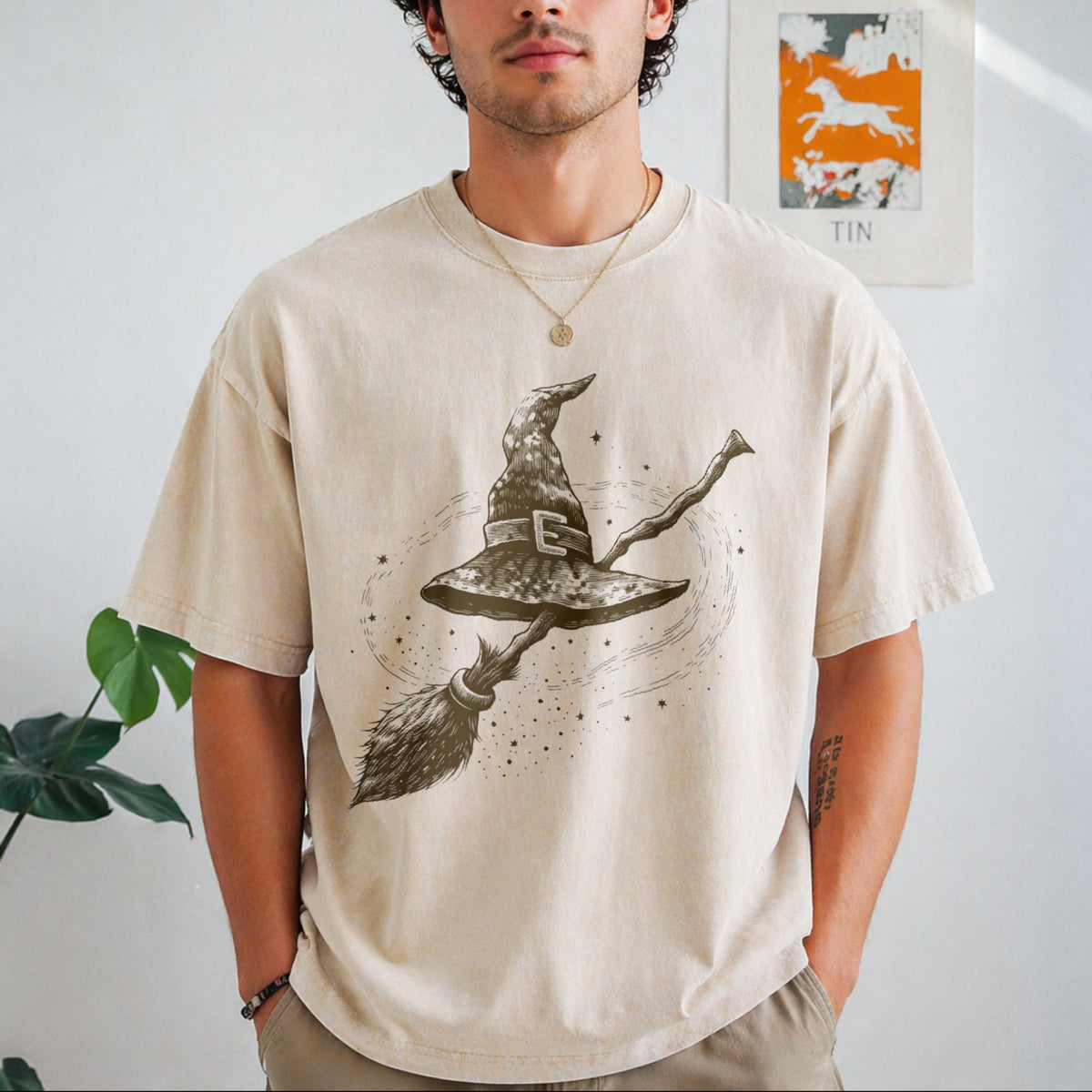 Witchy Celestial Vintage Washed T-Shirt product image 1