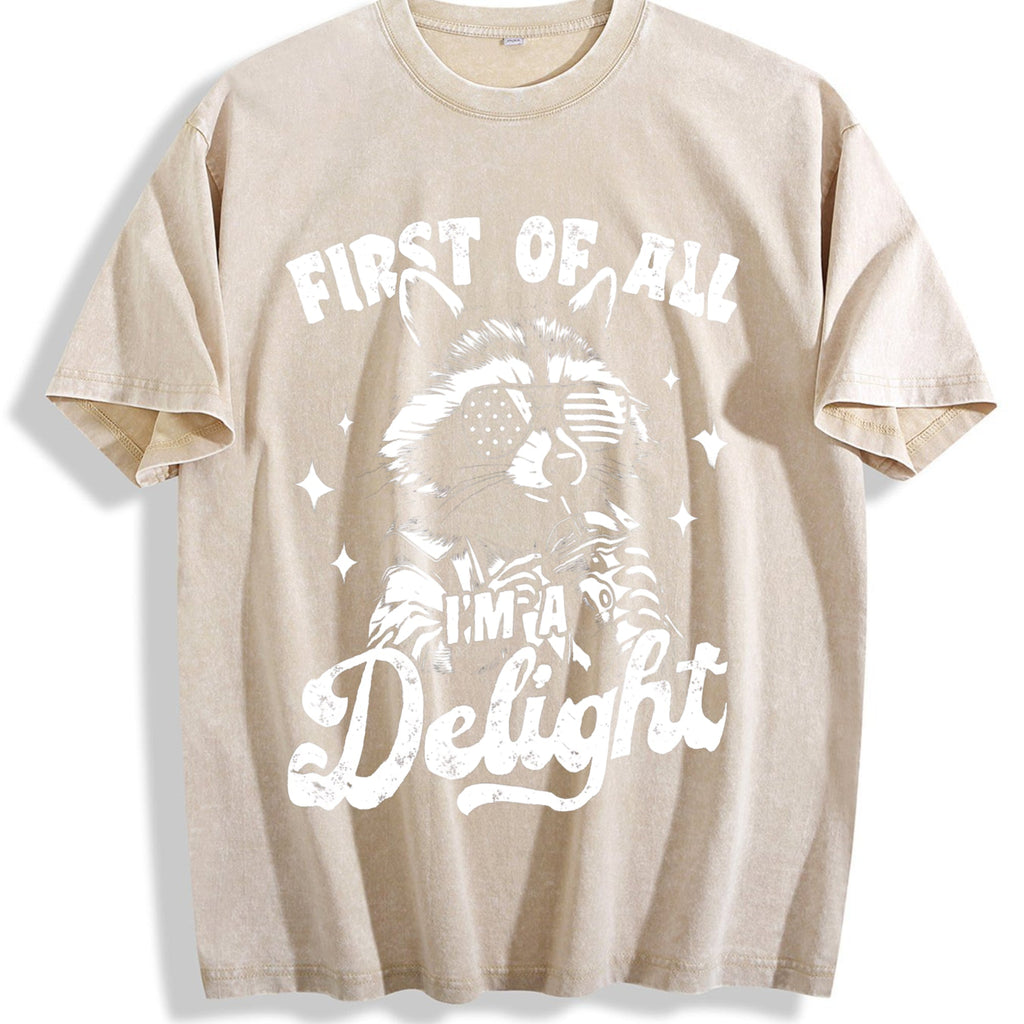 First Of All I'm A Delight Raccoon 4th Of July 90s Vintage product image 1