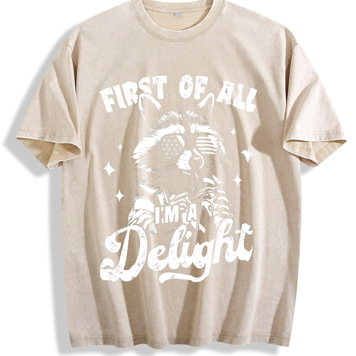 First Of All I'm A Delight Raccoon 4th Of July 90s Vintage product image 1