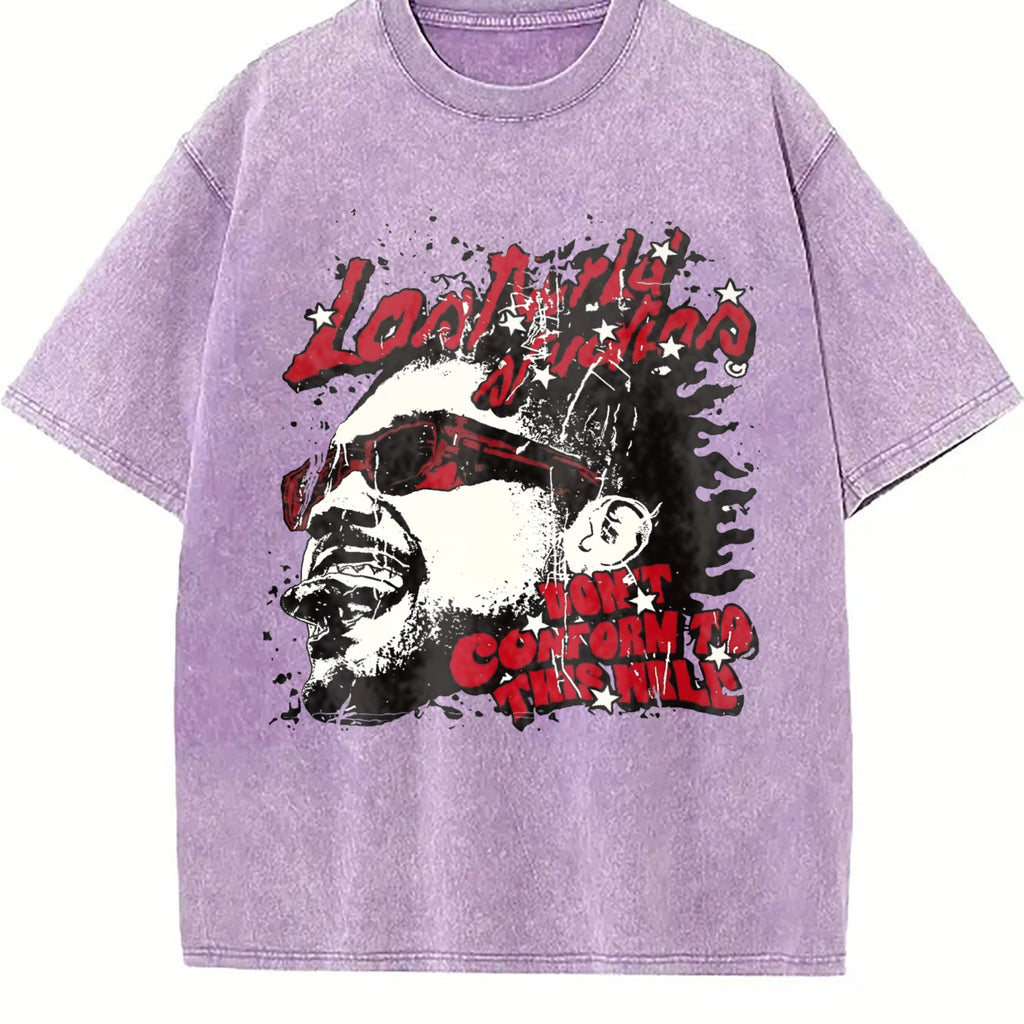 Grunge Hip Hop Man Portrait Muscle Vintage Washed T-Shirt product image 6