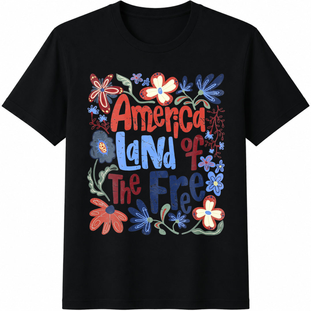 America Land Of The Free Cotton T-Shirt product image 1