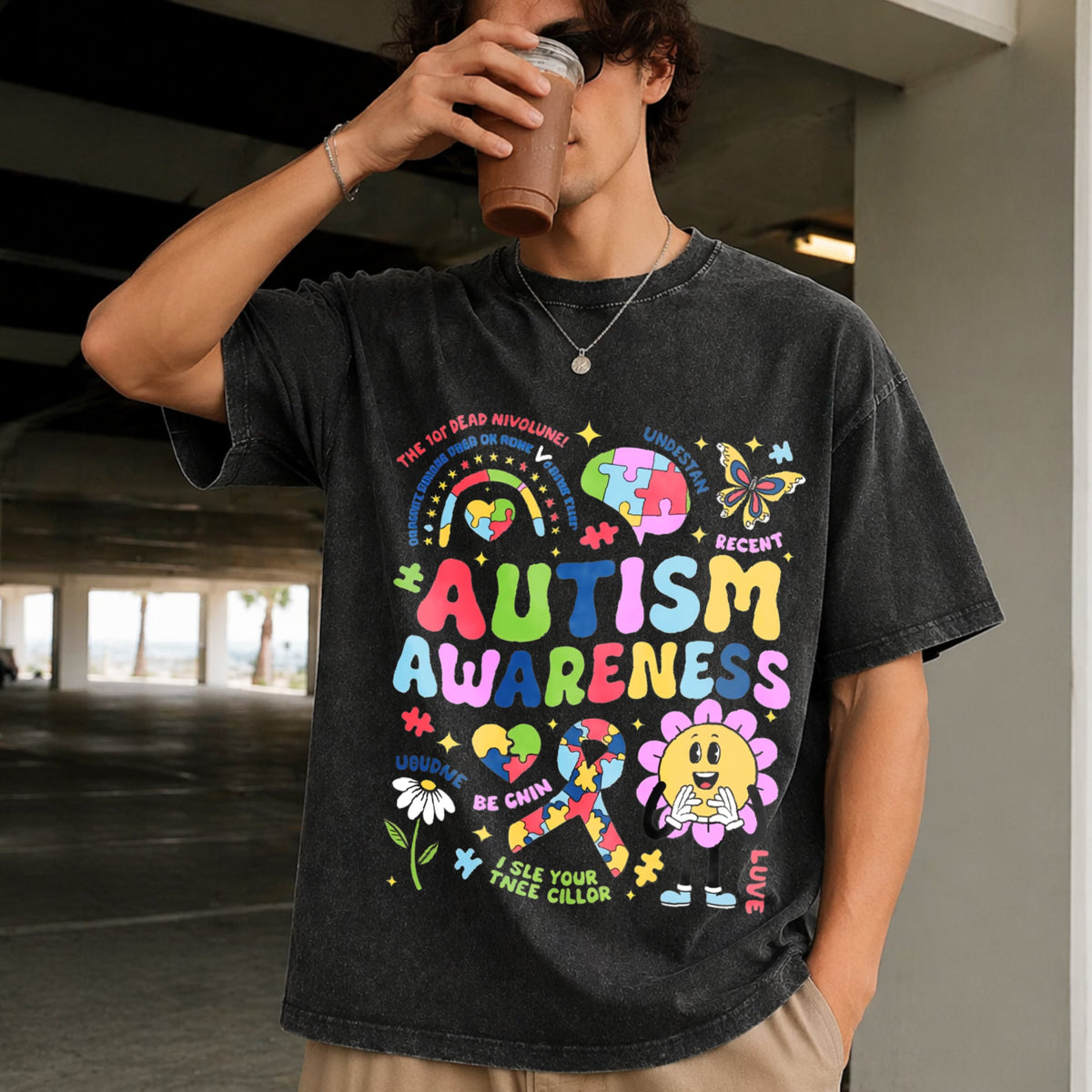 Autism Awareness Vintage Washed T-Shirt product image 9
