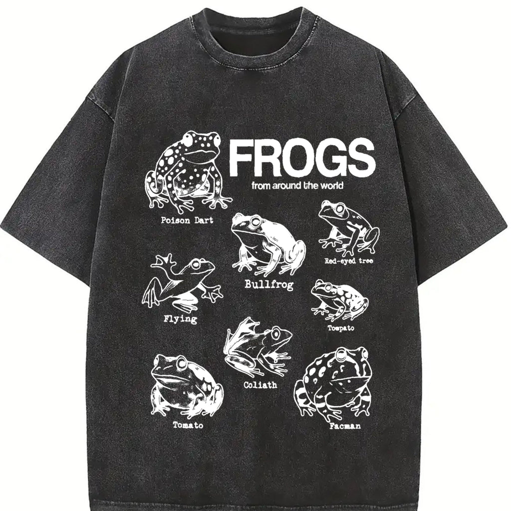 Frogs Around The World Vintage Washed T-Shirt product image 2