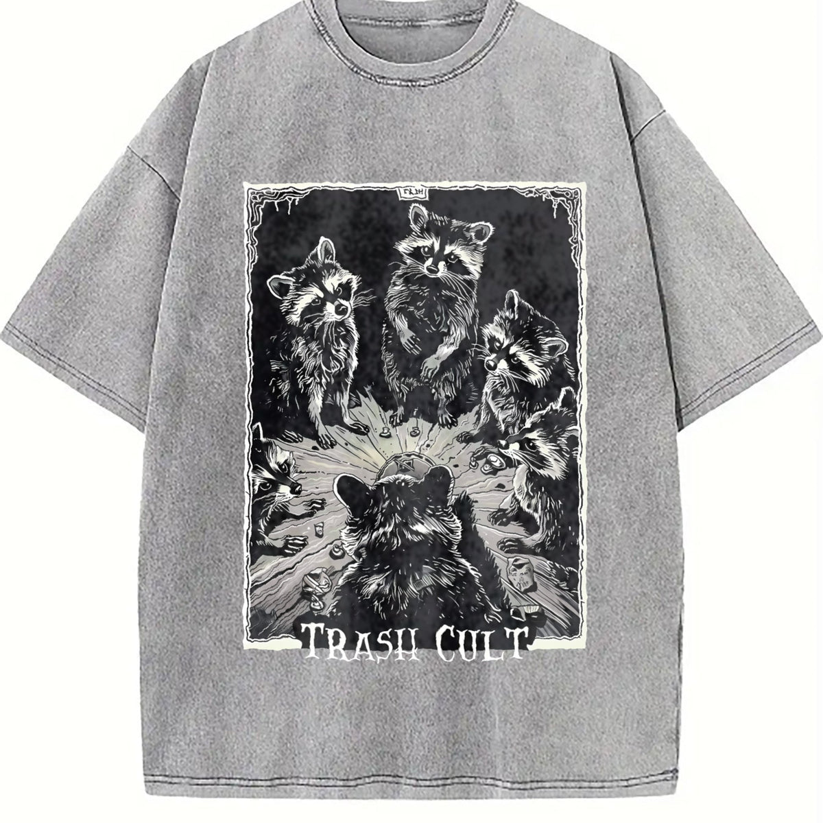 Trash Cult Raccoon Tarot Vintage Washed T-Shirt product image 5