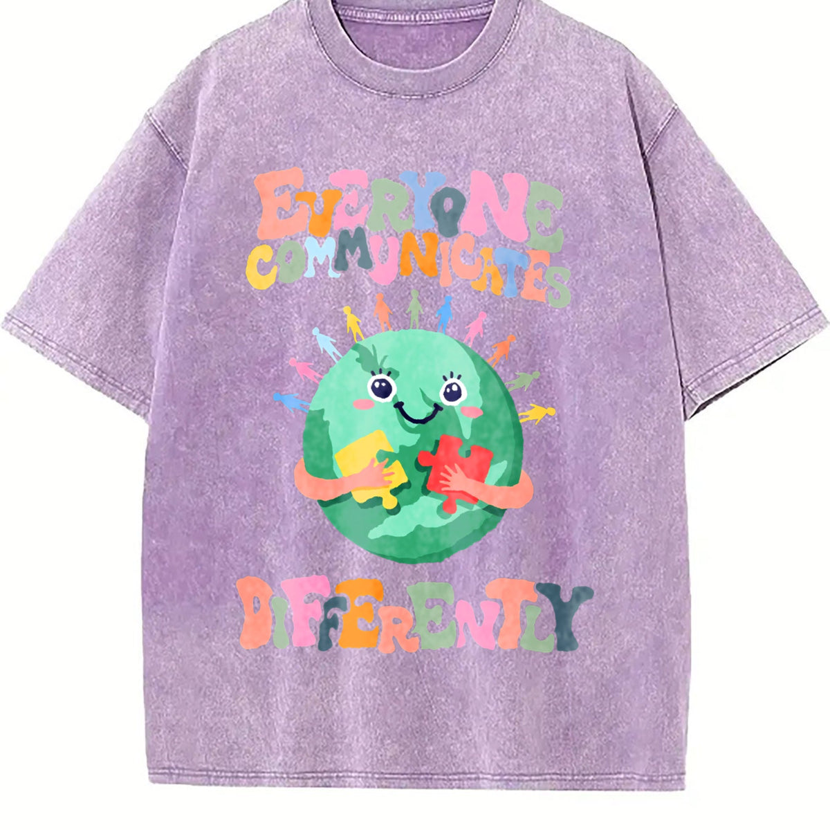 Everyone Communicates Differently Vintage Washed T-Shirt product image 6