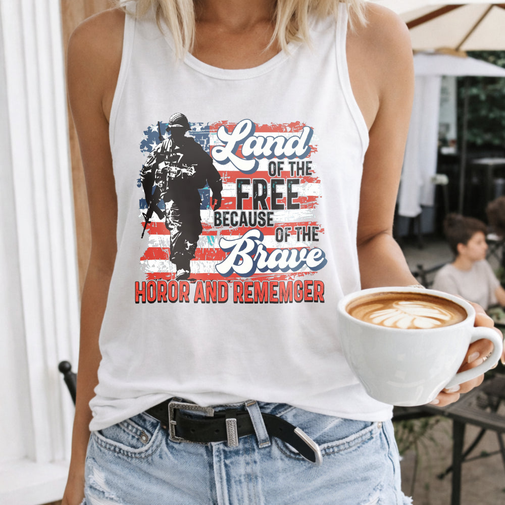 Land Of The Free Because Of The Brave America Women's Tank Top