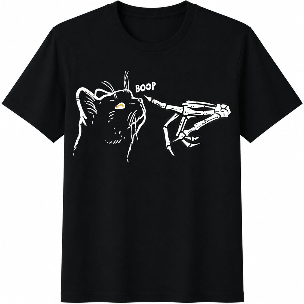 Cat And Skull Hand Cotton T-Shirt product image 1